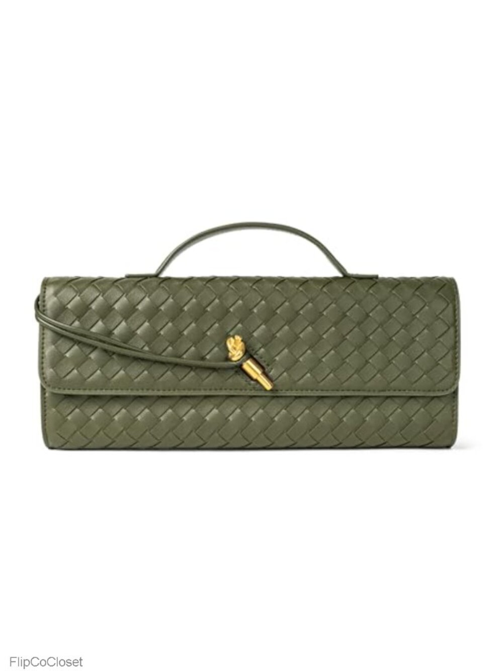 Woven Faux Leather Evening Clutch Crossbody Bag